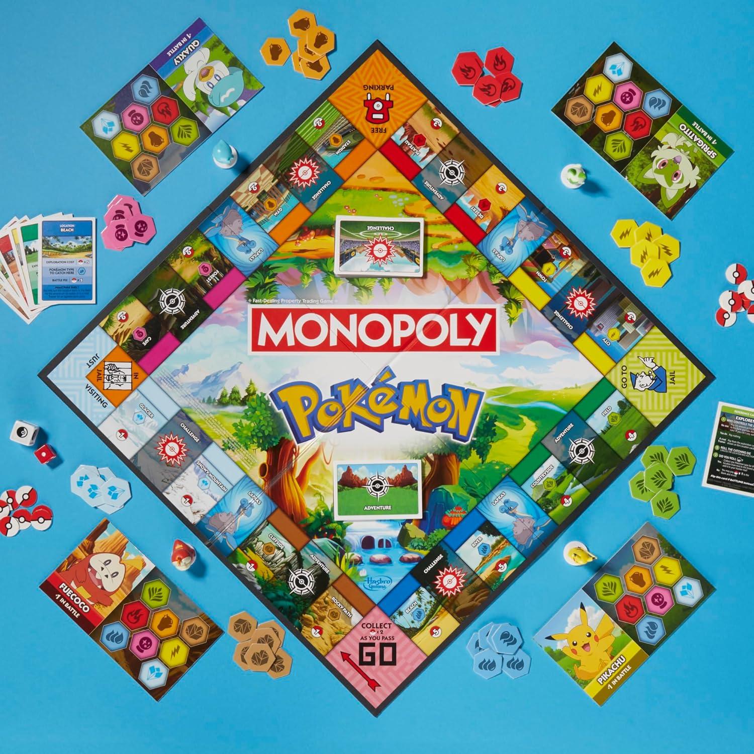 imageMonopoly Pokmon Edition Board Game Ages 8 and Up 2 to 4 Players Kids Games for Pokmon Fans Fun Family Games 45 Mins Avg