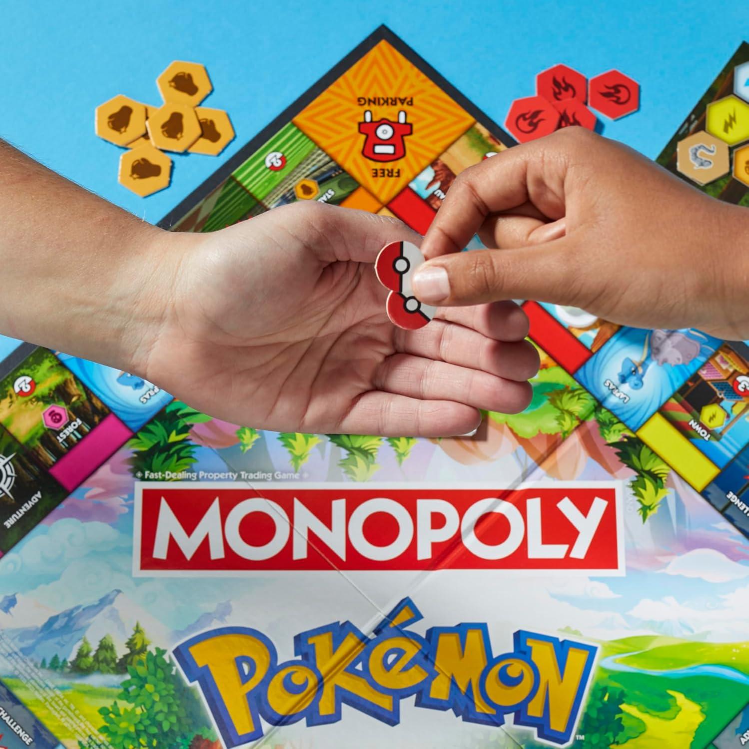 imageMonopoly Pokmon Edition Board Game Ages 8 and Up 2 to 4 Players Kids Games for Pokmon Fans Fun Family Games 45 Mins Avg