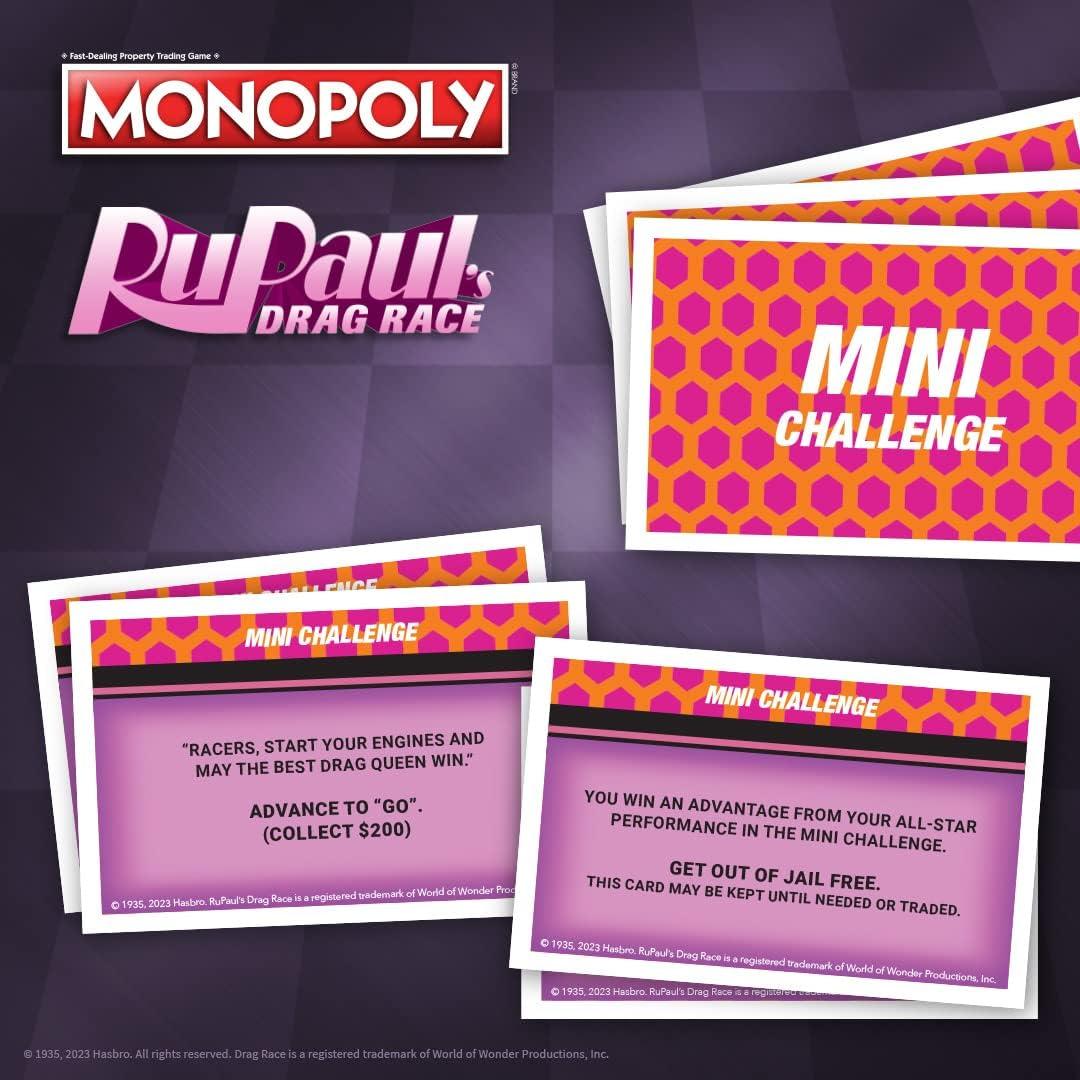 imageMonopoly RuPauls Drag Race Officially Licensed Collectible Board Game Play as Checkered Flag Lipstick Roll of Duct Tape and More Based On Hit Reality TV Series for 6 Players