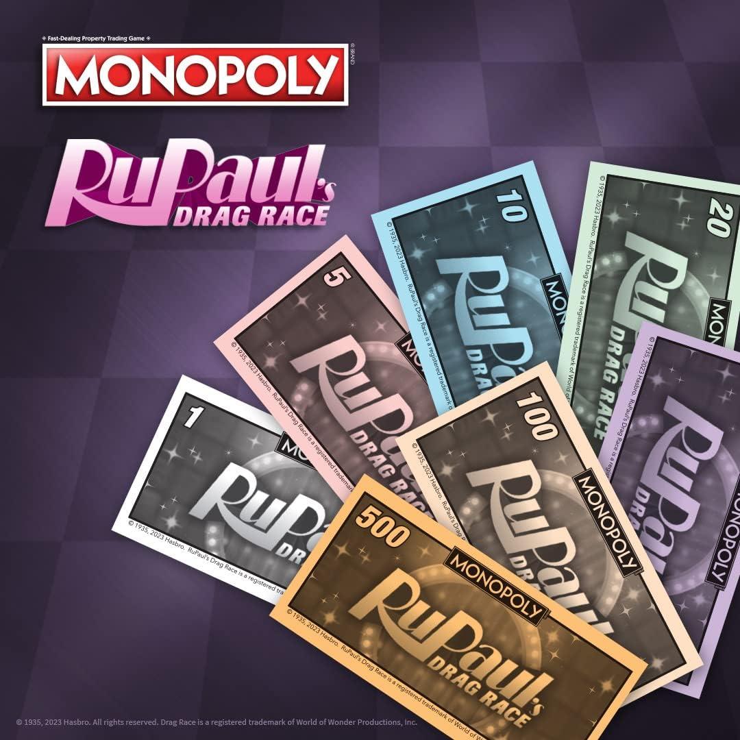 imageMonopoly RuPauls Drag Race Officially Licensed Collectible Board Game Play as Checkered Flag Lipstick Roll of Duct Tape and More Based On Hit Reality TV Series for 6 Players