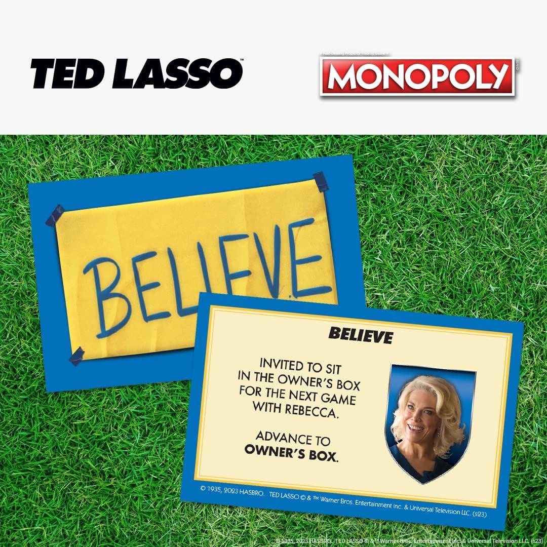 imageMonopoly Ted Lasso Officially Licensed Board Collectible Board Game Play as Believe Sign Goldfish Tea up Teds Visor and More Based On Popular Comedy Series