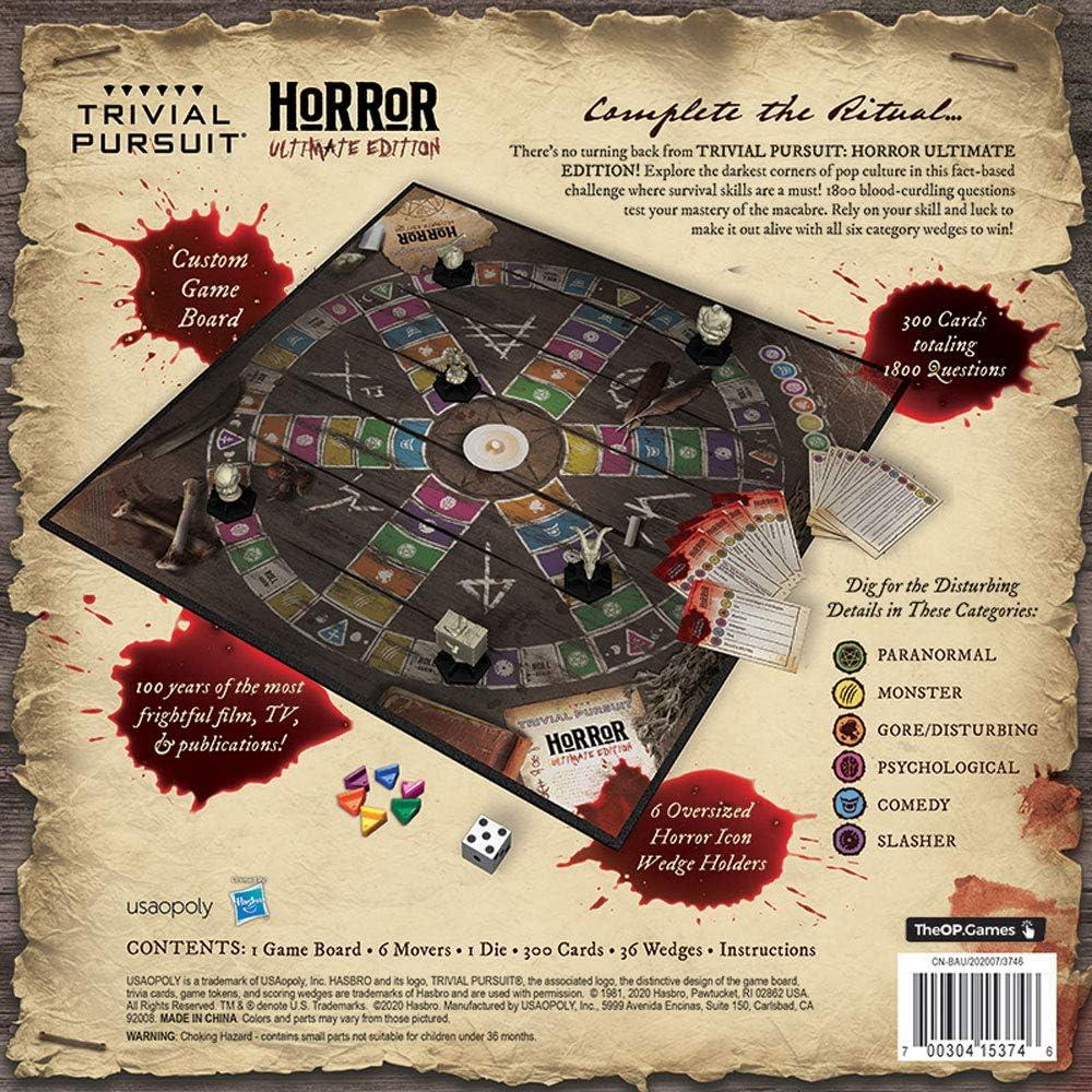 imageTrivial Pursuit Horror Ultimate Edition Horror Trivia Game Featuring 1800 Questions from Classic Horror Films ampamp Books Collectible Trivia Board Game for Fans of Horror Movies