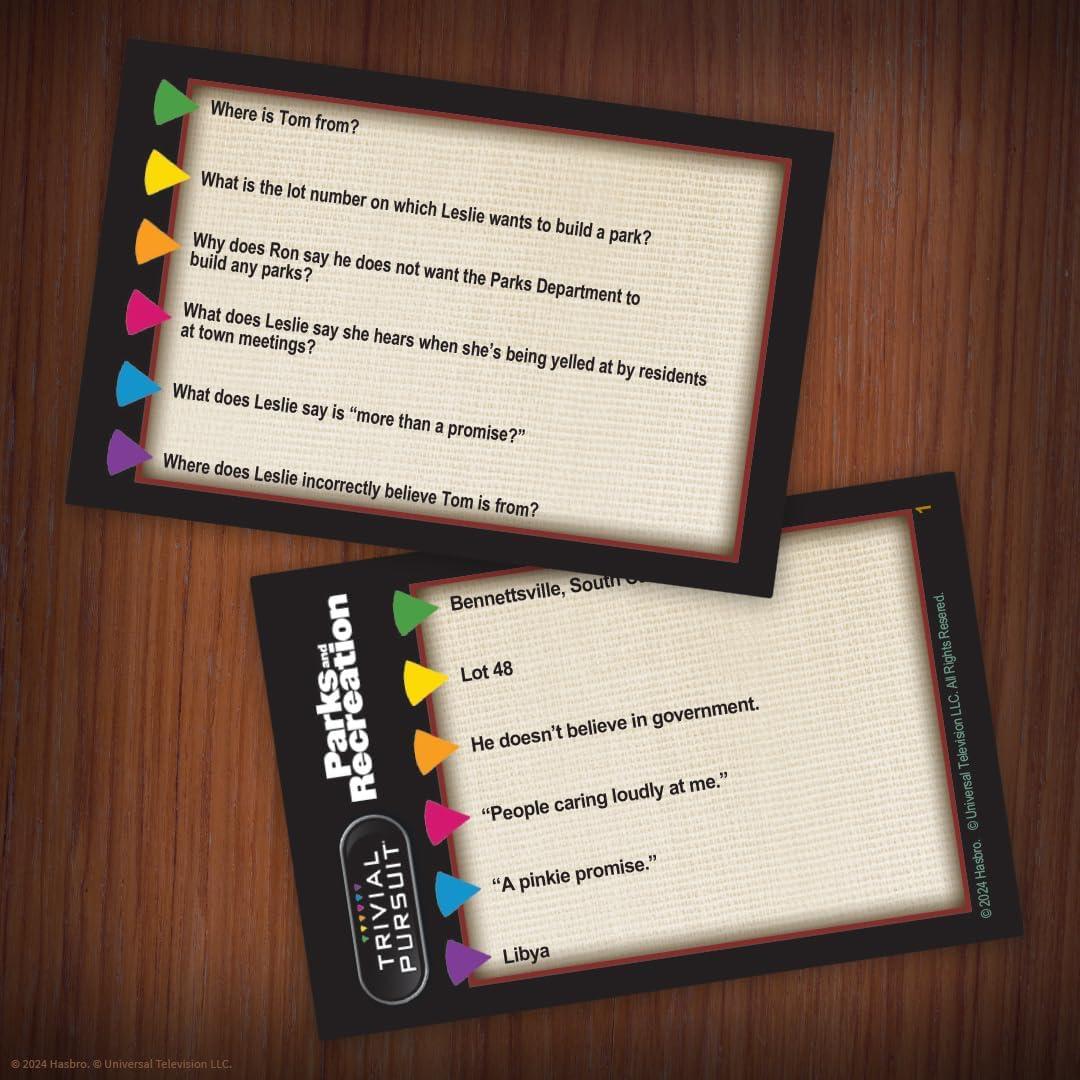 imageTrivial Pursuit Parks and Recreation Trivia Game from Parks and Recreation TV Series 600 Questions ampamp Die in Travel Container Officially Licensed Parks and Recreation Merchandise ampamp Collectible