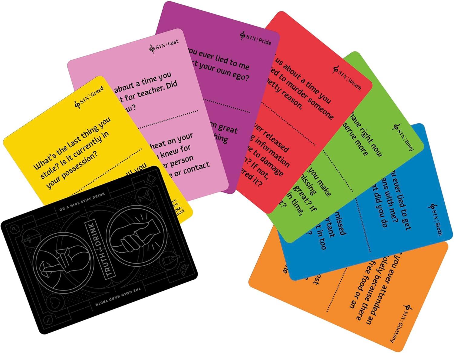 imageTruth or Drink Sin Edition Adult Party Game by Cut 250 Questions Inspired by 7 Deadly Sins Ages 21 2 Players 30 Mins StandAlone or Expansion