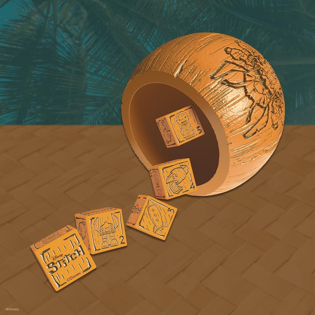 imageUSAOPOLY YAHTZEE Disney Stitch Collectible Tiki Style Dice Cup Classic Dice Game Based on Disneys Lilo ampamp Stitch Great for Family Night Officially Licensed Disney Game ampamp Merchandise