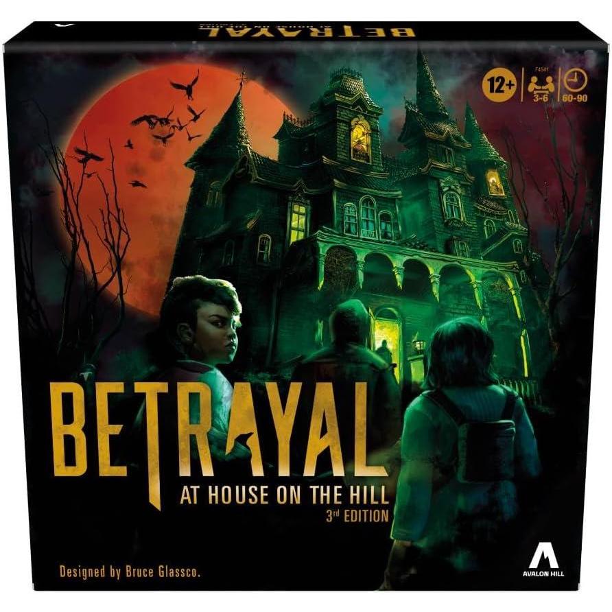 imageAvalon Hill Hasbro Gaming Betrayal at The House on The Hill 3rd Edition Cooperative Board GameAges 12 and Up36 Players50 Chilling ScenariosBetrayal at House on the Hill