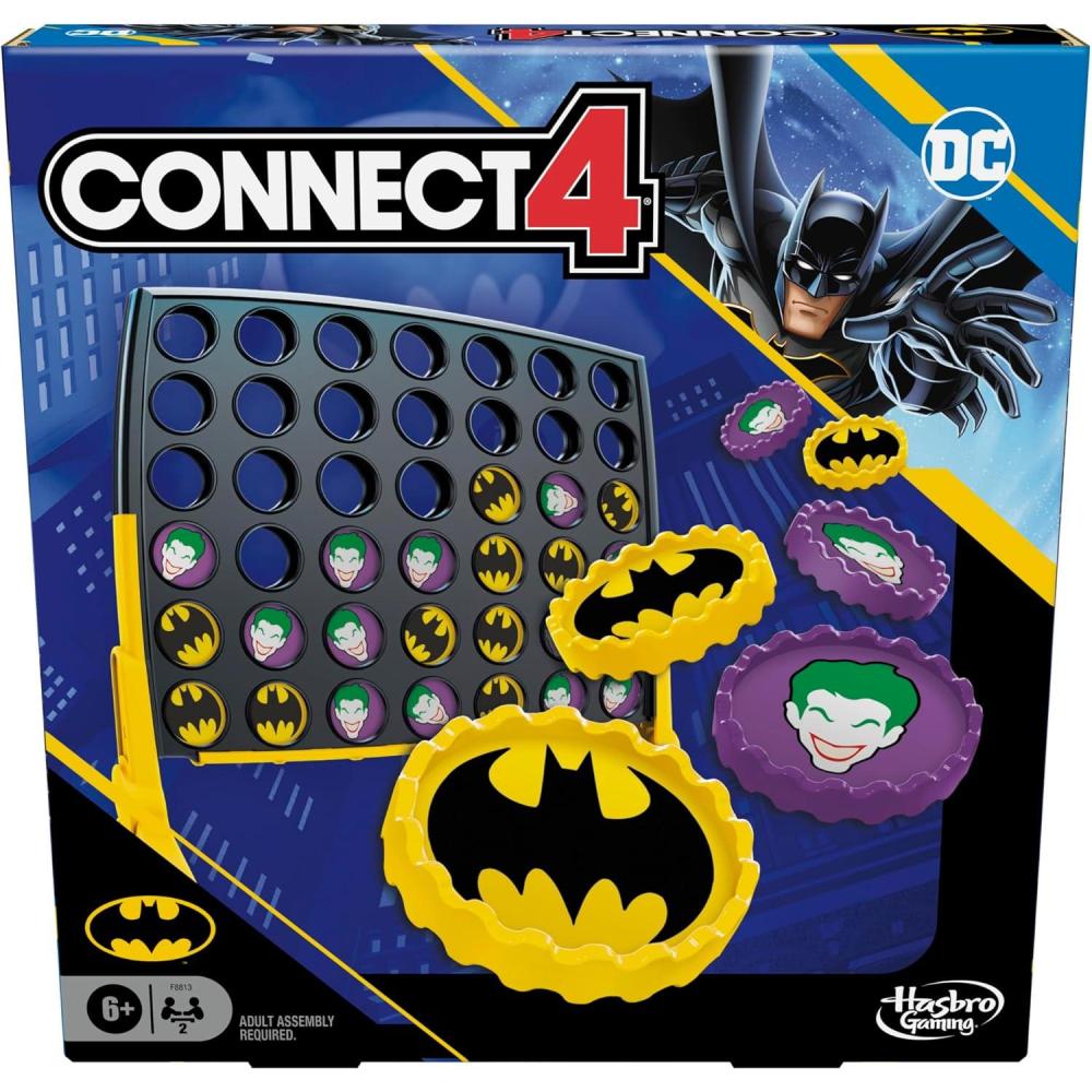 imageConnect 4 Batman Game BatmanThemed 4 in a Row Game Ages 6 and Up for 2 Players Strategy Board Games for Kids and Families Amazon Exclusive