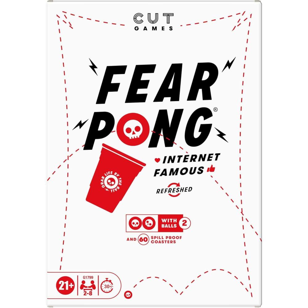 imageFear Pong Adult Party Game by Cut Internet Famous Extreme Pong Game with Wild Dares Ages 21 28 Players 30 Mins