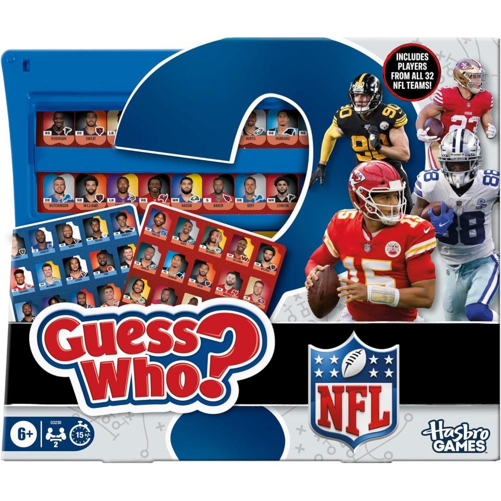 imageGuess Who NFL Edition Board Game Officially Licensed NFL Game for Kids and Families Ages 6 2 Players 15 Mins Football Games