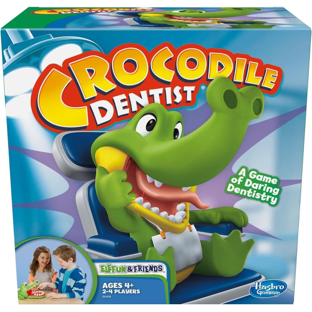 imageHasbro Gaming Crocodile Dentist Kids Board Game Ages 4 And Up Amazon ExclusiveGame