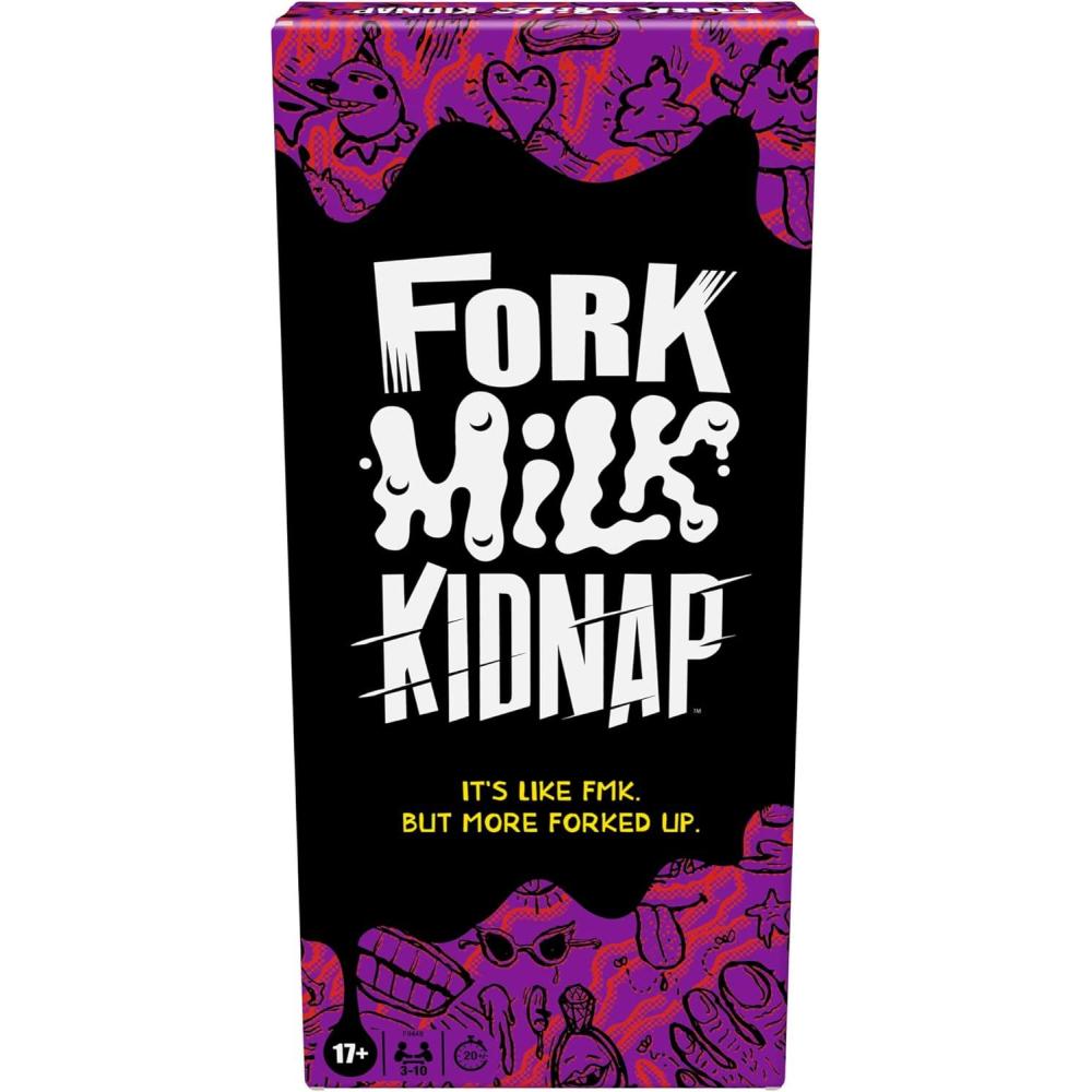 imageHasbro Gaming Fork Milk Kidnap Game for Adults Only an Adult Party Game of Questionable Choices Ages 17 for 3 to 10 Players Hilarious NSFW Card GamesMulticolor
