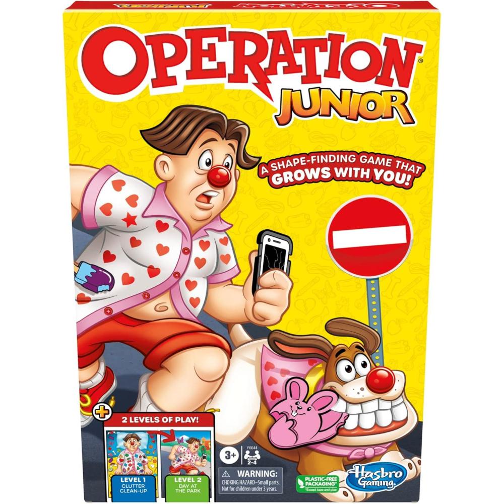 imageHasbro Gaming Operation Junior Board Game Operation Game for Younger Kids Ages 3 and Up 2 to 4 Players Preschool Games Fun Games for Preschoolers