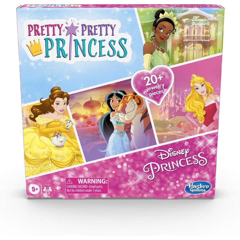 imageHasbro Gaming Pretty Pretty Princess Edition Board Game Featuring Disney Princesses Jewelry DressUp Game for Kids Ages 5 and Up for 24 Players Amazon ExclusiveDisney Princess