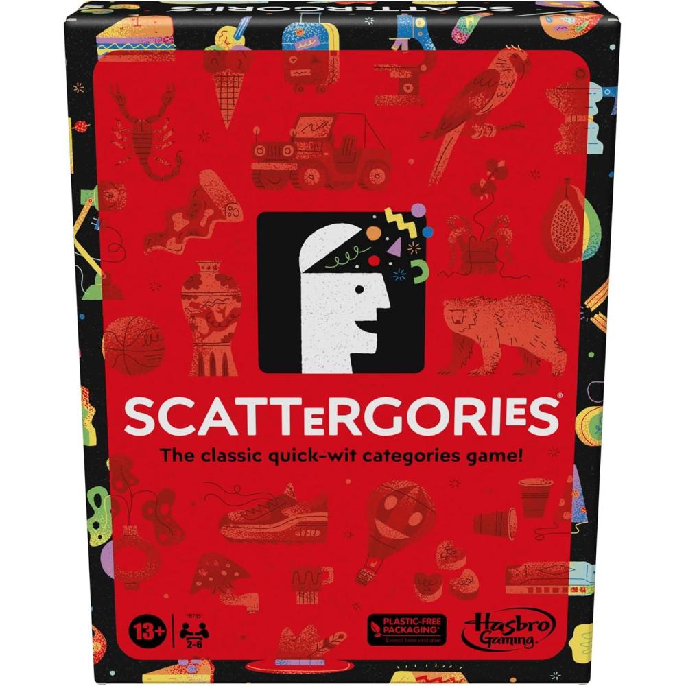 imageHasbro Gaming Scattergories Classic Game Party Game for Adults and Teens Ages 13 and up Board Game for 2 PlayersTall