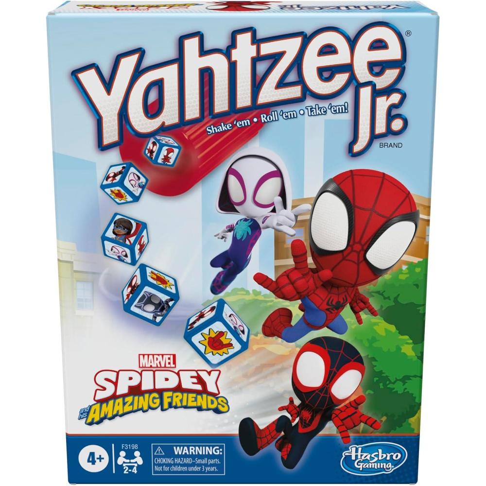 imageHasbro Gaming Spidey and His Amazing Friends Yahtzee JrMarvel Edition Board Game for Kids Ages 4 and Up Amazon Exclusive