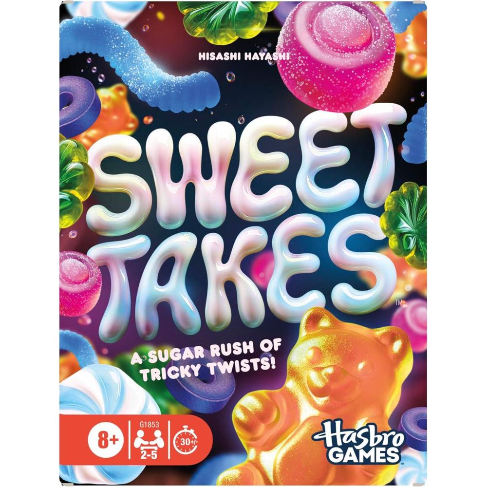 imageHasbro Gaming Sweet Takes Game Candy Themed Family Card Game for Kids Teens and Adults 2 to 5 Players 30 Mins Fun Summer Activities Vacation Travel Essentials Ages 8