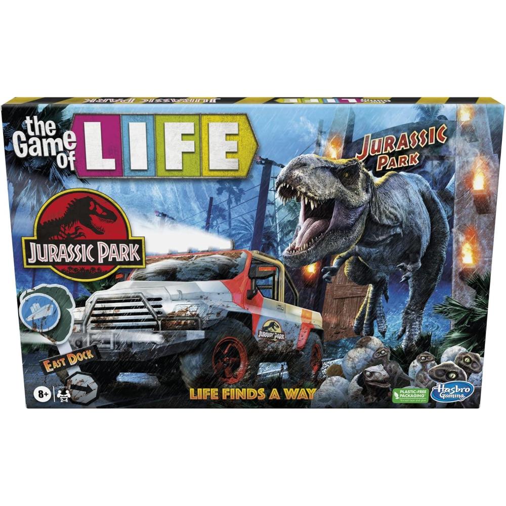 imageHasbro Gaming The Game of Life Jurassic Park Edition Family Board Game for Kids Ages 8 and Up Inspired by The Original Hit Movie