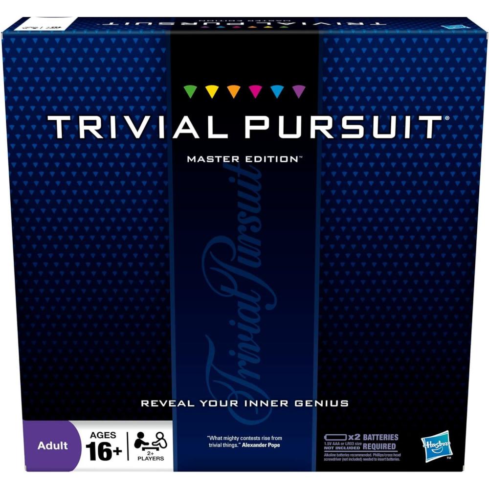 imageHasbro Gaming Trivial Pursuit Master Edition Trivia Game Board Games for Adults and Teens Includes Electronic Timer Trivia Games for 2 to 6 Players Ages 16 and Up Amazon Exclusive