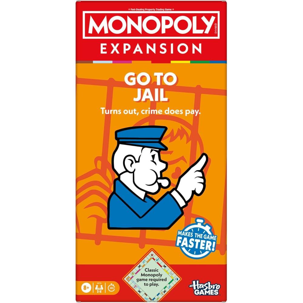 imageMonopoly Buy Everything Expansion  Add More Fun to Classic Monopoly Game and Play Faster  Ages 8  26 Players  40 Mins  Family Board GamesGo to Jail Expansion