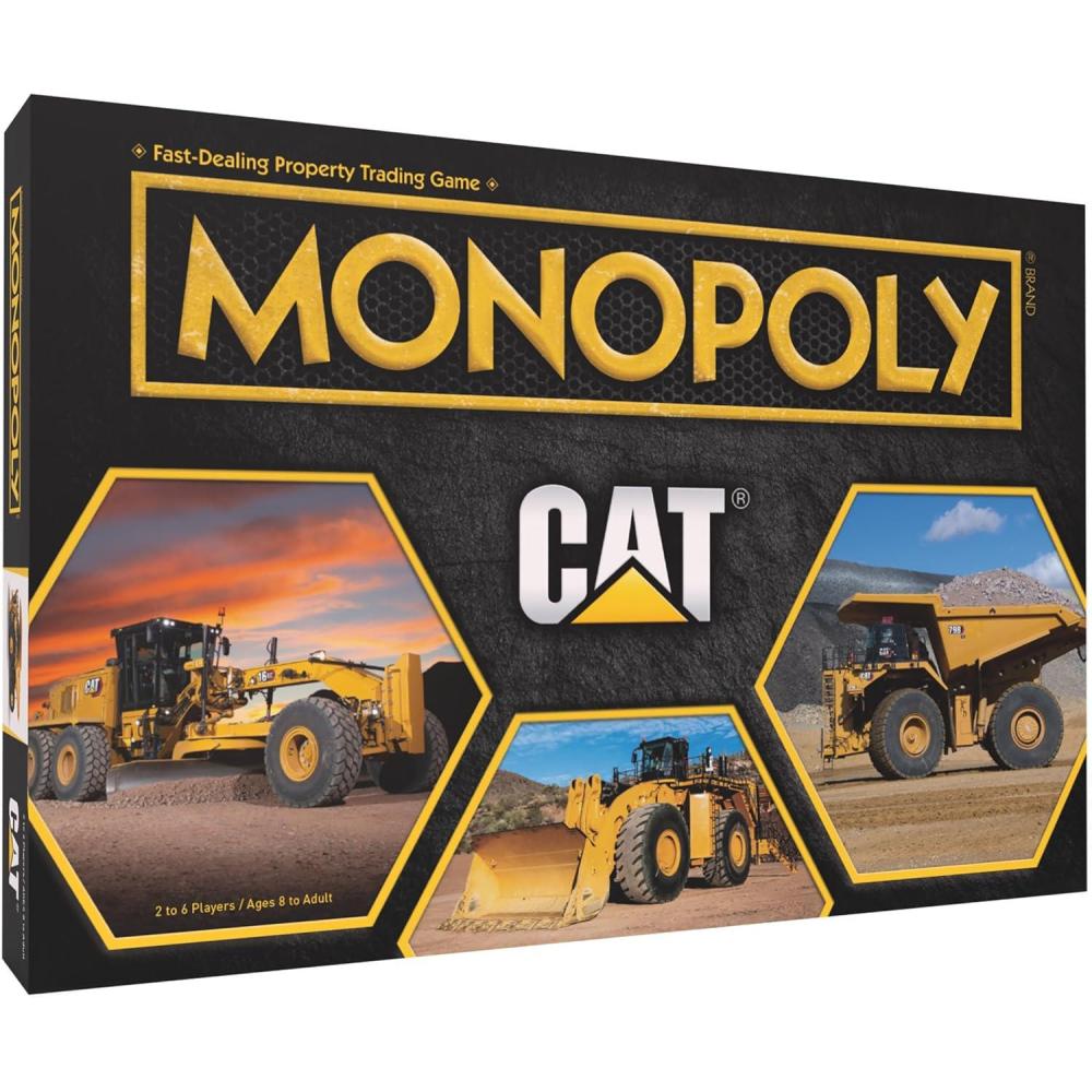 imageMonopoly Caterpillar Play as Hard Hat Tool Bag Work Boot ampamp More Officially Licensed and Collectible Monopoly Game Based On Caterpillar Company for 26 Players
