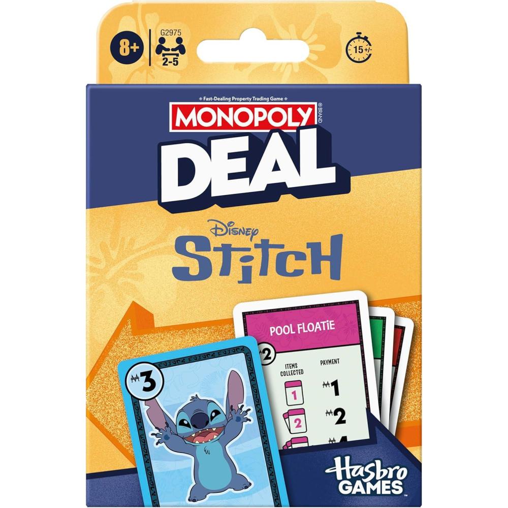 imageMonopoly Deal Disney Stitch Edition Card Game  Based on Disneys Lilo ampamp Stitch  Officially Licensed Disney Kids Games  Ages 8 25 Players