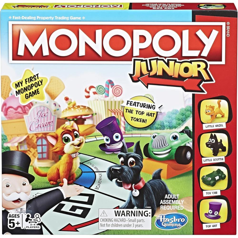 imageMonopoly Junior Board Game for 4 Players Ages 5 and up Amazon ExclusiveLimited edition