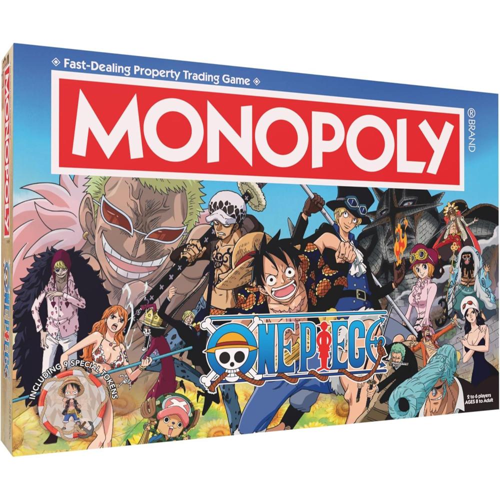 imageMonopoly One Piece Edition Board Game  Buy Sell Trade with Popular Characters from The Manga ampamp Anime Series  Featuring 9 Miniature Tokens  Officially Licensed Merchandise and Collectible