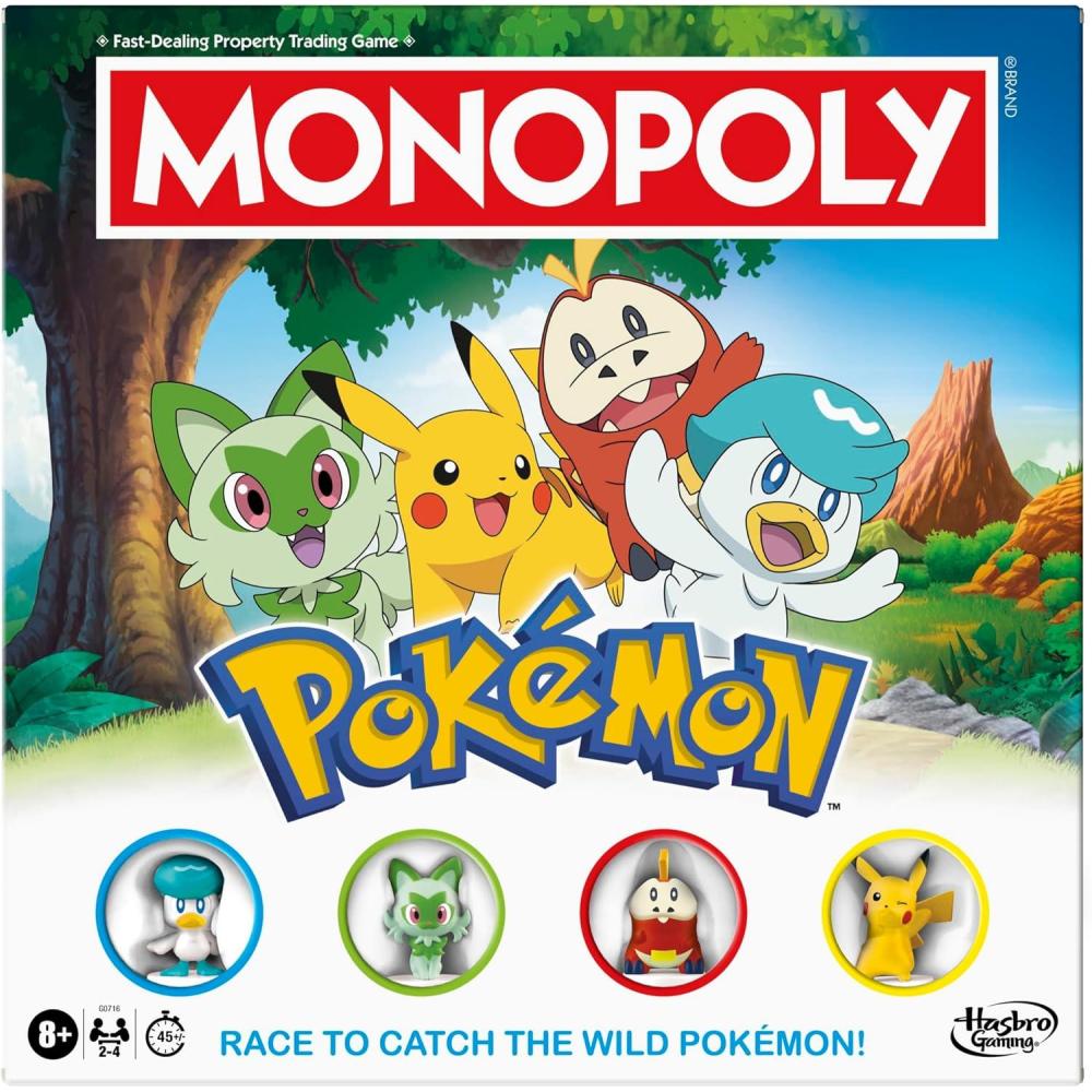 imageMonopoly Pokmon Edition Board Game Ages 8 and Up 2 to 4 Players Kids Games for Pokmon Fans Fun Family Games 45 Mins Avg