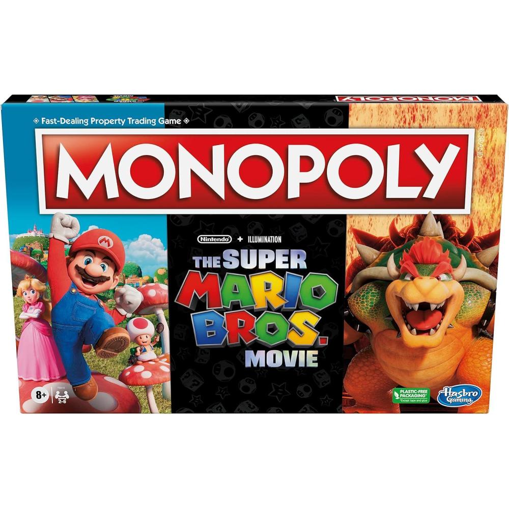 imageMonopoly The Super Mario Bros Movie Edition Kids Board Game Family Games for Super Mario Fans Ages 8 Amazon Exclusive