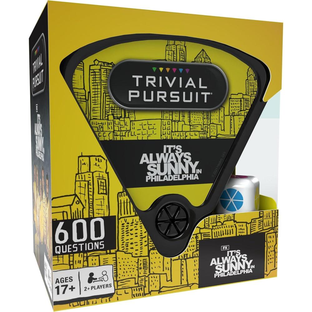 imageTRIVIAL PURSUIT Its Always Sunny in Philadelphia Quickplay edition Officially licensed Trivia Game Questions from Its Always Sunny in Philadelphia 600 Questions ampamp Die in Travel Container