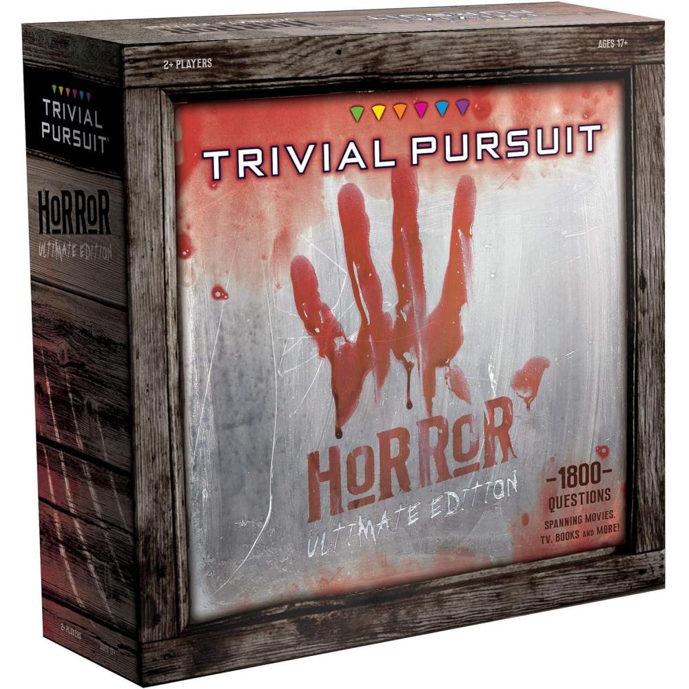 imageTrivial Pursuit Horror Ultimate Edition Horror Trivia Game Featuring 1800 Questions from Classic Horror Films ampamp Books Collectible Trivia Board Game for Fans of Horror Movies