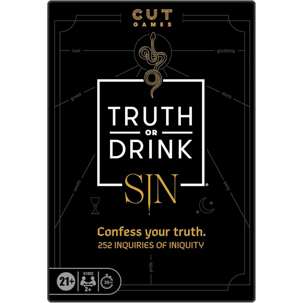 imageTruth or Drink Sin Edition Adult Party Game by Cut  250 Questions Inspired by 7 Deadly Sins  Ages 21  2 Players  30 Mins  StandAlone or Expansion