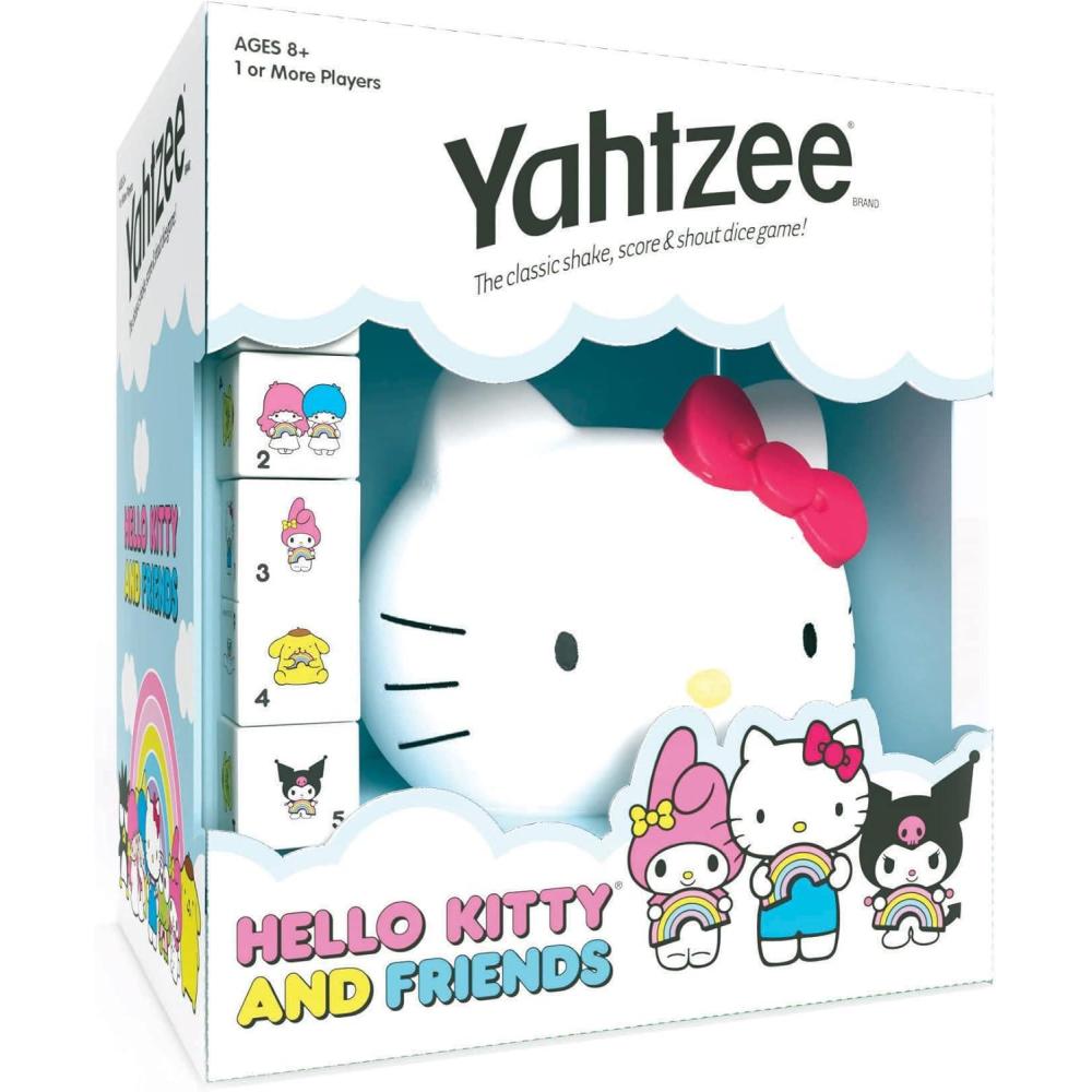 imageYAHTZEE Hello Kitty and Friends Collectible Head Dice Cup Classic Family Dice Game Officially Licensed Sanrio Game ampamp Merchandise