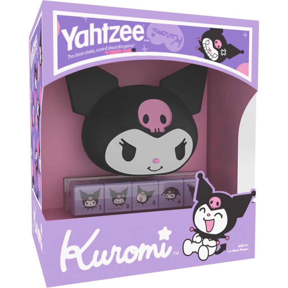 imageYAHTZEE Kuromi Collectible Kuromi Head Dice Cup Dice Featuring Her Adorable Range of Emotions Classic Dice Game Based on Hello Kitty ampamp Friends Character Officially Licensed Game ampamp Merchandise