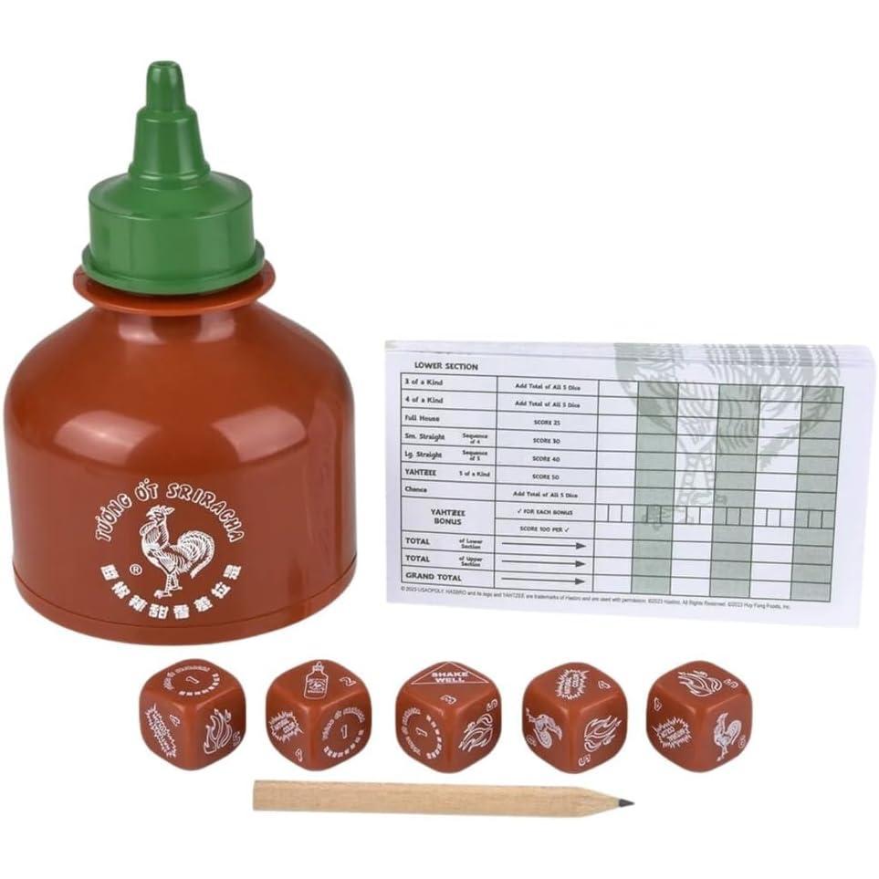 imageYAHTZEE Sriracha Collectible Sriracha Bottle Dice Cup Classic Dice Game Based on The Popular Hot Sauce Sriracha Great for Family Night Officially Licensed Sriracha Game ampamp Merchandise