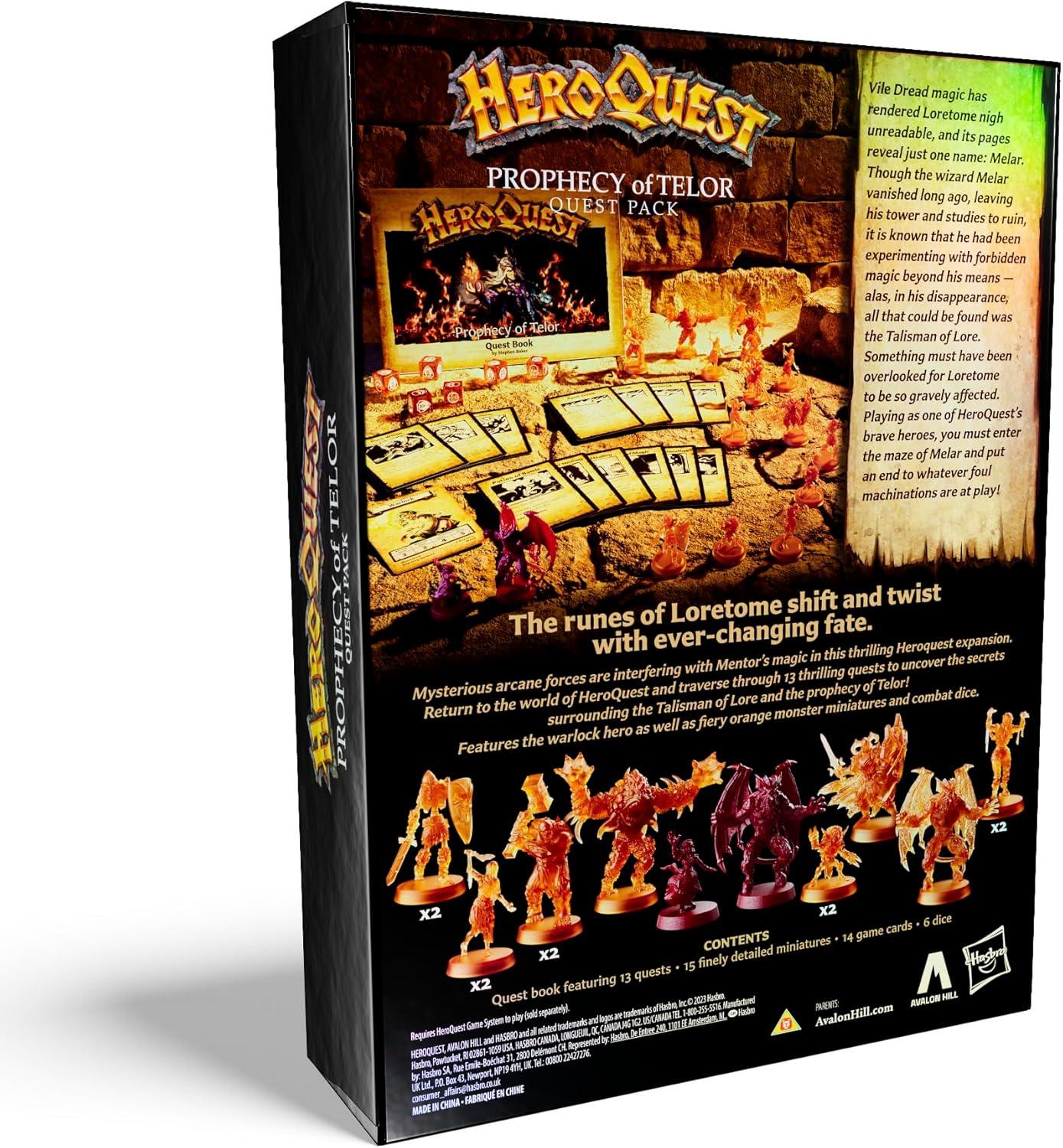 imageAvalon Hill HeroQuest Prophecy of Telor Quest Pack Requires HeroQuest Game System to Play Dungeon Crawler Games Ages 14 25 Players Strategy GamesThematic
