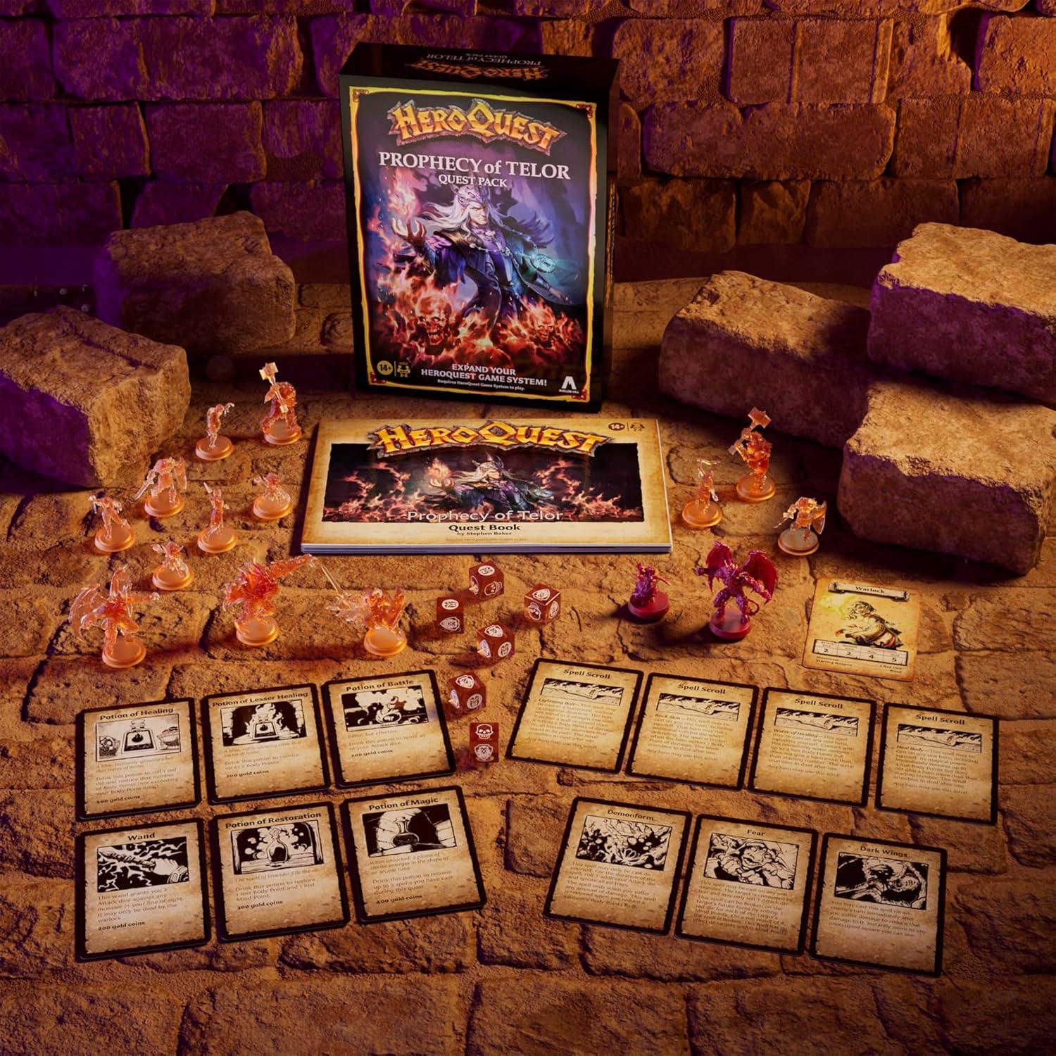 imageAvalon Hill HeroQuest Prophecy of Telor Quest Pack Requires HeroQuest Game System to Play Dungeon Crawler Games Ages 14 25 Players Strategy GamesThematic