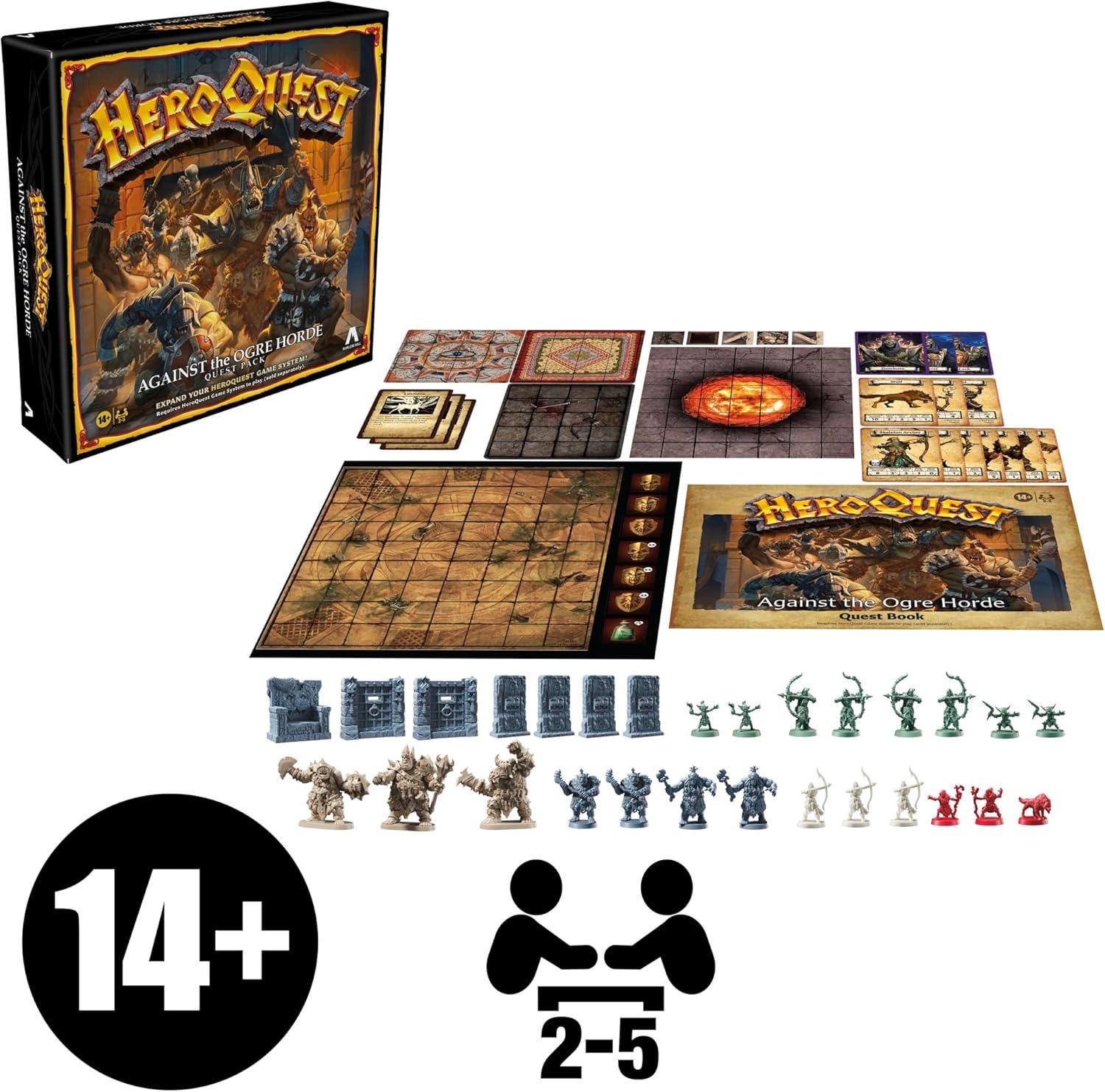 imageAvalon Hill Heroquest Against The Ogre Horde Quest Pack Roleplaying Game Ages 14 2 to 5 Players Requires HeroQuest Game System to Play Multicolor Pack 1