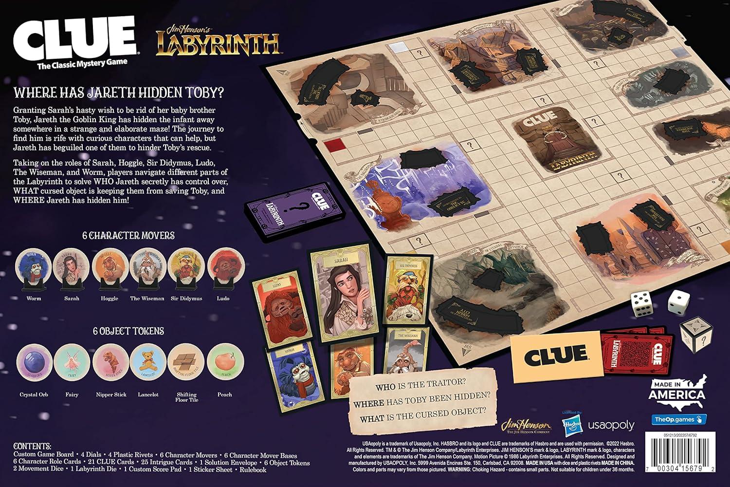 imageCLUE Labyrinth  Solve The Mystery  Who Does Jareth Control Where is Toby and What Object is Used  Collectible Clue Game Based on Jim Hensons Labyrinth  OfficiallyLicensed Game