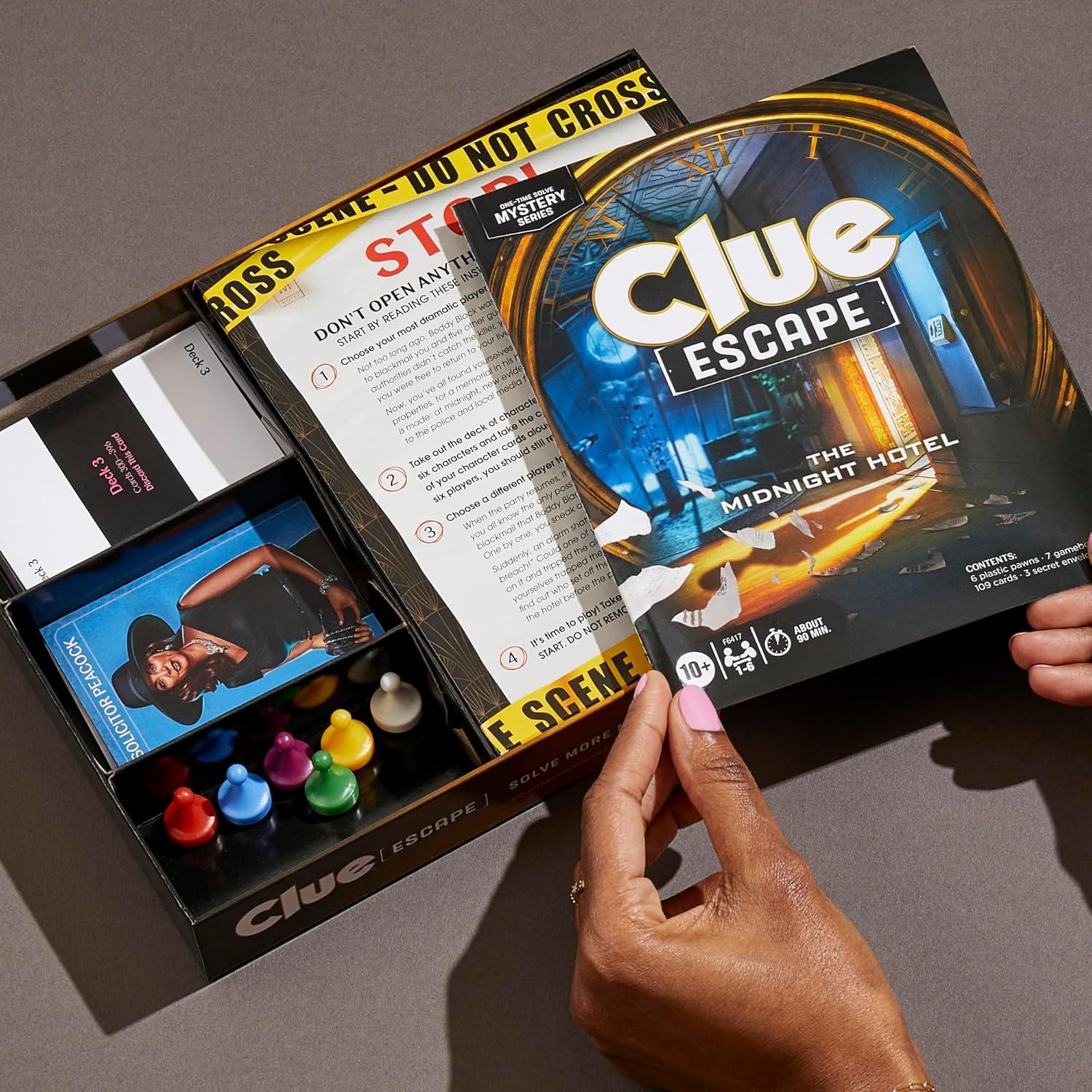 imageClue Escape The Illusionists Club Board Game Escape Room Family Game 1Time Solve Mystery Ages 10 16 Players Difficulty 4 90120 Mins Amazon ExclusiveThe Midnight Hotel