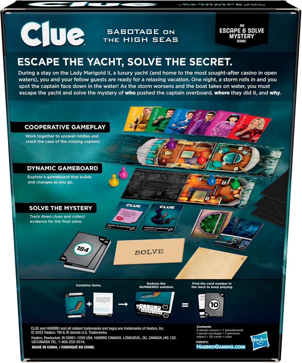 imageClue Escape The Illusionists Club Board Game Escape Room Family Game 1Time Solve Mystery Ages 10 16 Players Difficulty 4 90120 Mins Amazon ExclusiveSabotage on the High Seas