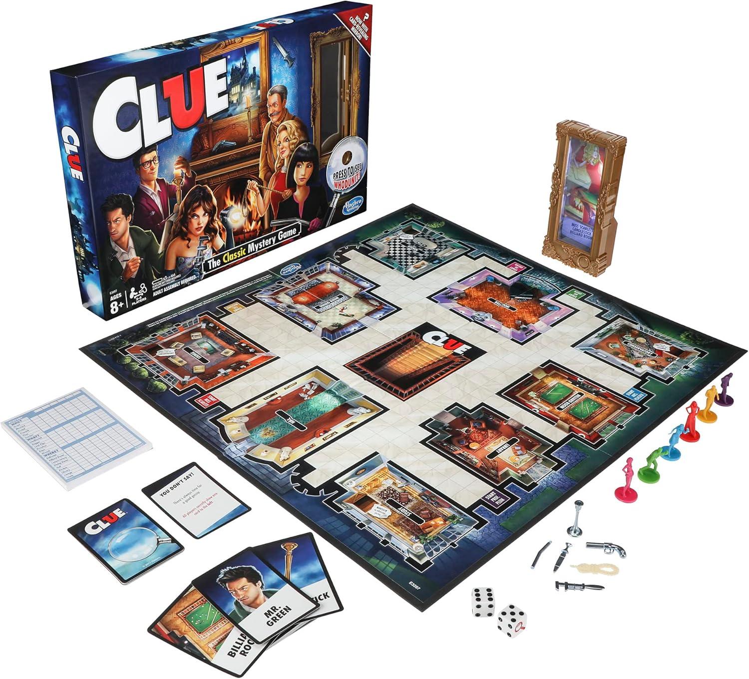 imageHasbro Gaming Clue Game Mystery Board Game 26 Players 8 Years Amazon Exclusivestandart