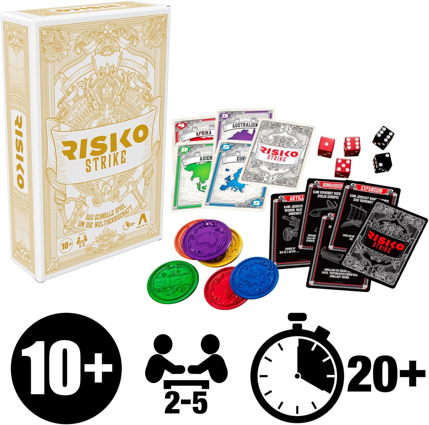 imageHasbro Gaming Risk Strike Cards and Dice Game for Adults Teens and Kids QuickPlaying Strategy Game 25 Players 20 Min Average Fun Summer Activities Vacation Travel Essentials Ages 10Medium