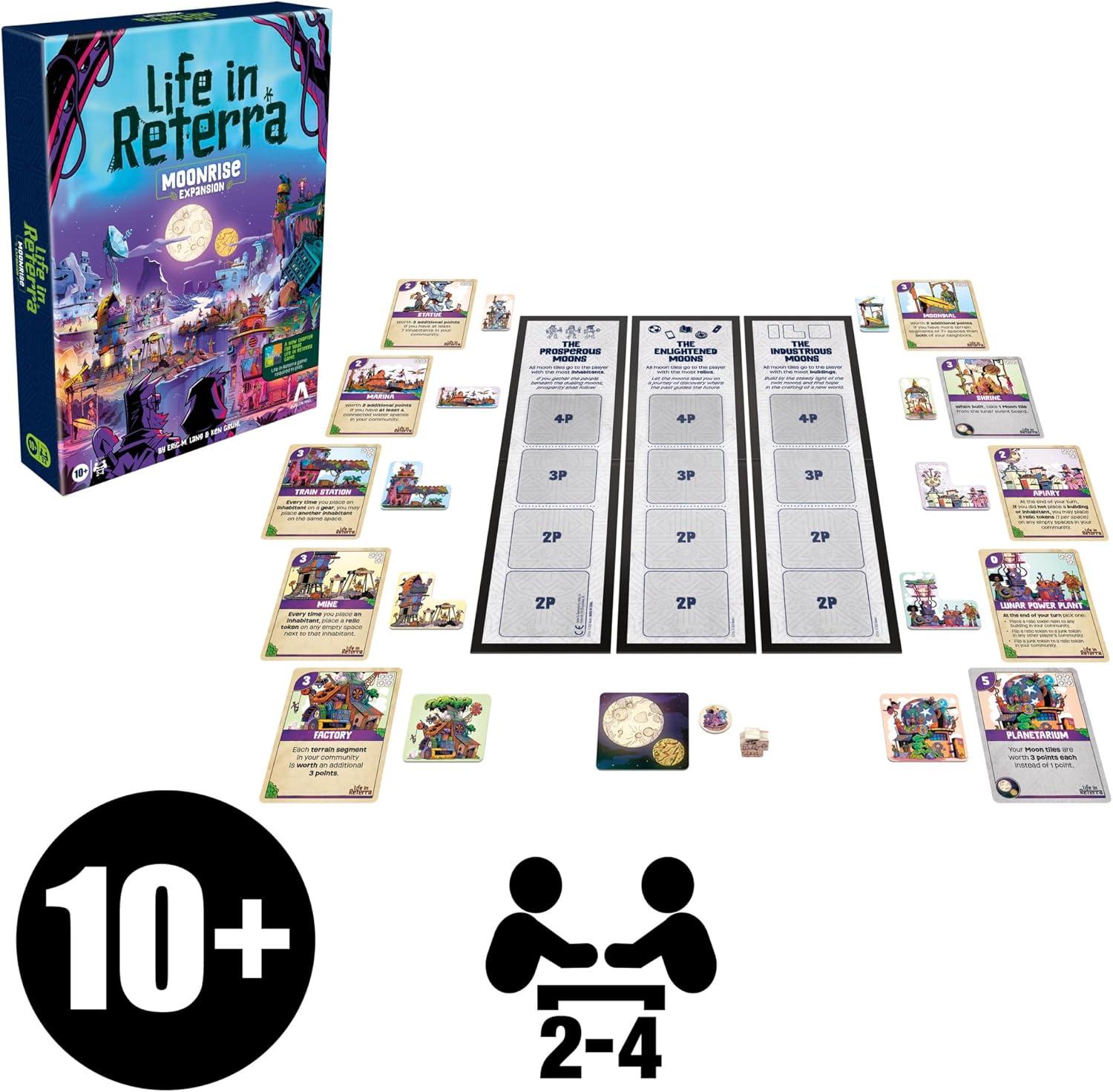 imageLife in Reterra Moonrise Expansion  Ages 10  24 Players  35 Mins  Strategy Board Games for Adults and Families  Life in Reterra Game Required