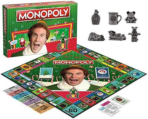 imageMonopoly Elf Based on Christmas Comedy Film Elf Collectible Monopoly Game Featuring Familiar Locations and Iconic Moments Officially Licensed Monopoly