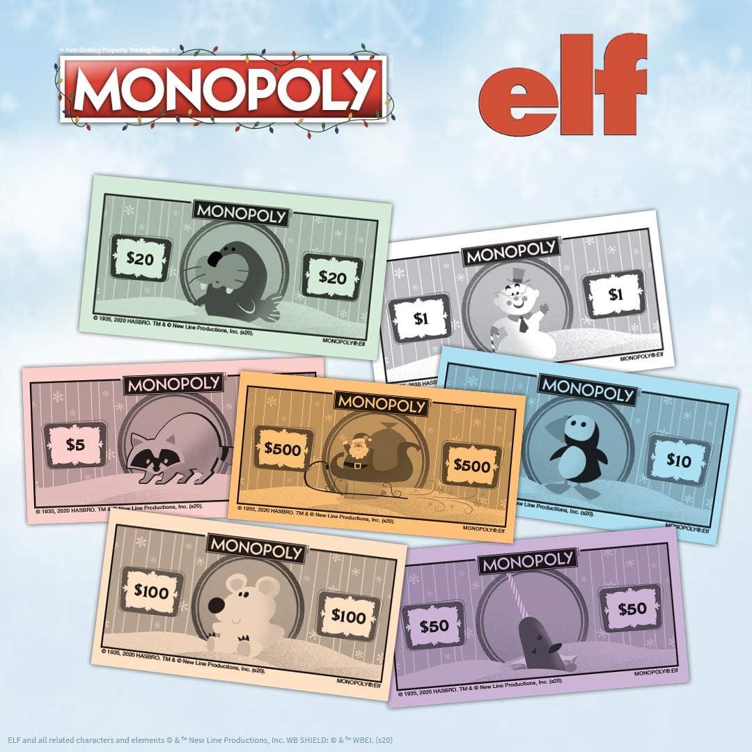 imageMonopoly Elf Based on Christmas Comedy Film Elf Collectible Monopoly Game Featuring Familiar Locations and Iconic Moments Officially Licensed Monopoly