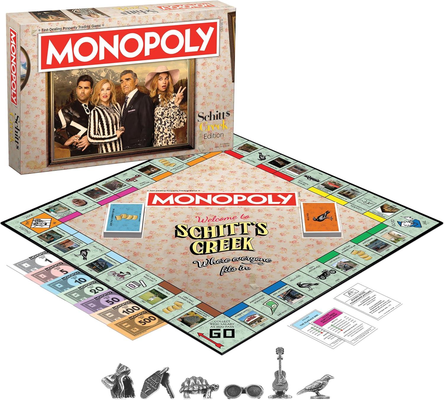 imageMonopoly Schitts Creek Game Tokens Include Bebe Crow Patricks Guitar Rosebud Motel Key ampamp More Officially Licensed and Collectible Monopoly Game Based on Award Winning Series Schitts Creek