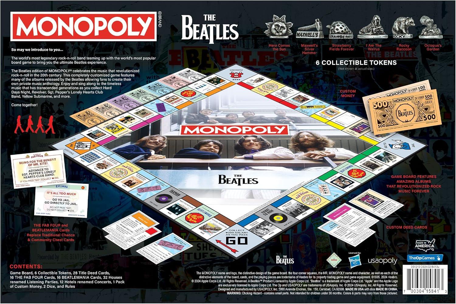imageMonopoly The Beatles Play as Rocky Raccoon Maxwells Silver Hammer I Am The Walrus ampamp More Officially Licensed Collectible Game Based on The Beatles Rock Band for 26 Players