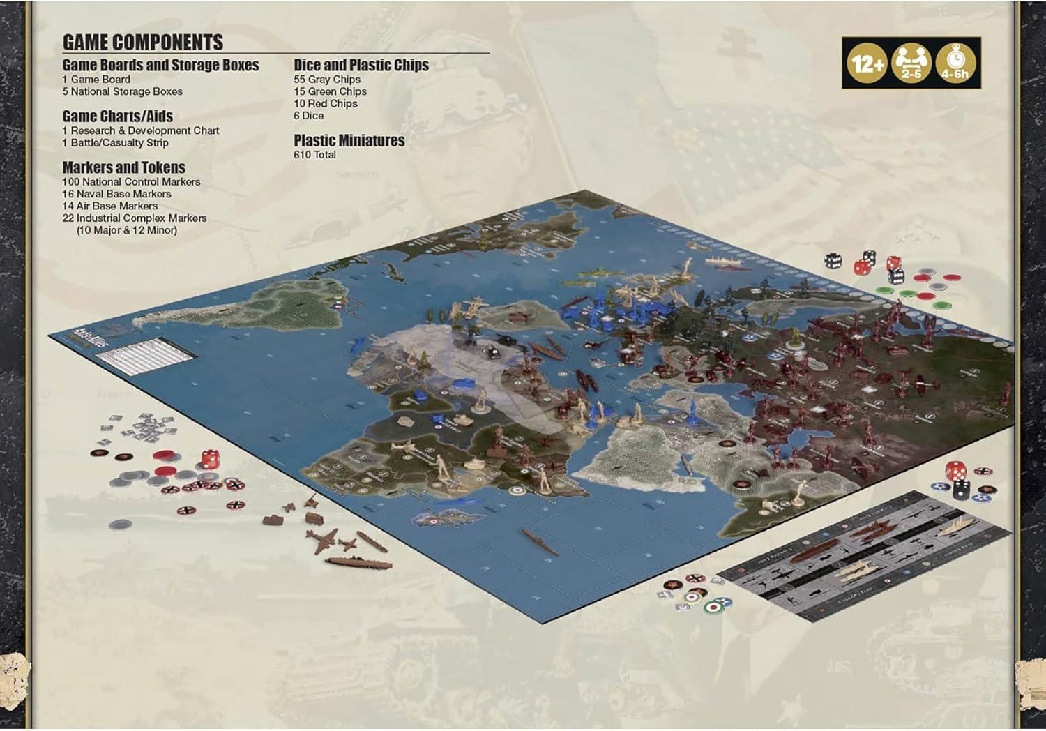 imageRenegade Game Studios Axis ampamp Allies 1940 Europe Second Edition WWII War Miniatures Strategy Board GameUpadtes Edition for 2 to 5 Players Ages 12 and up Plays in Around 6 Hours