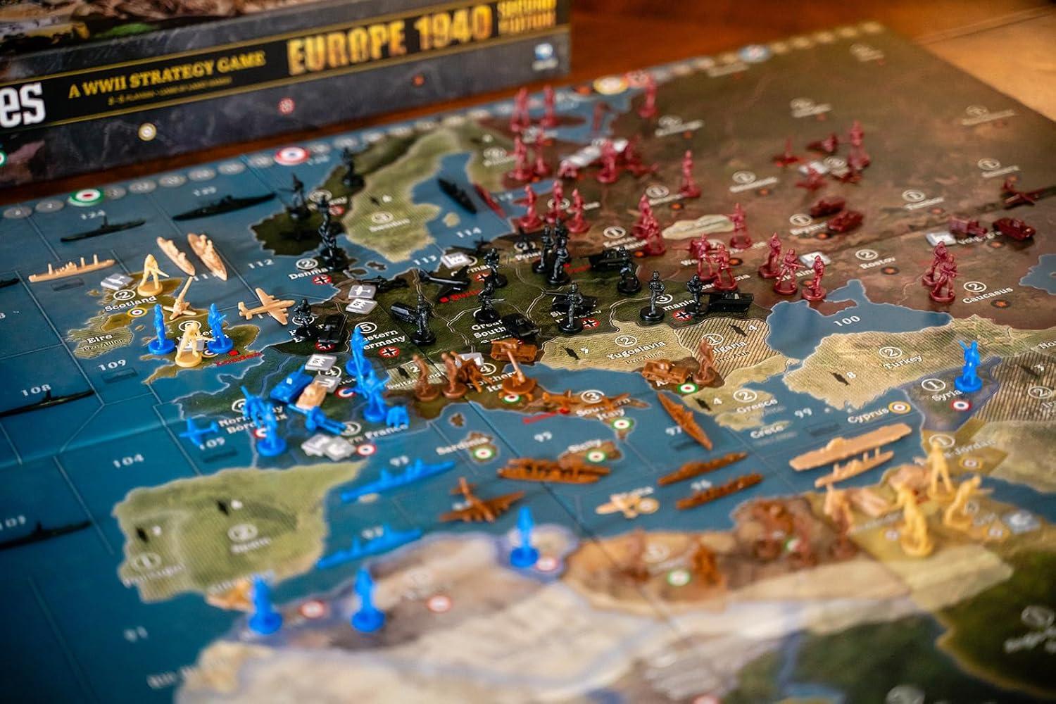 imageRenegade Game Studios Axis ampamp Allies 1940 Europe Second Edition WWII War Miniatures Strategy Board GameUpadtes Edition for 2 to 5 Players Ages 12 and up Plays in Around 6 Hours